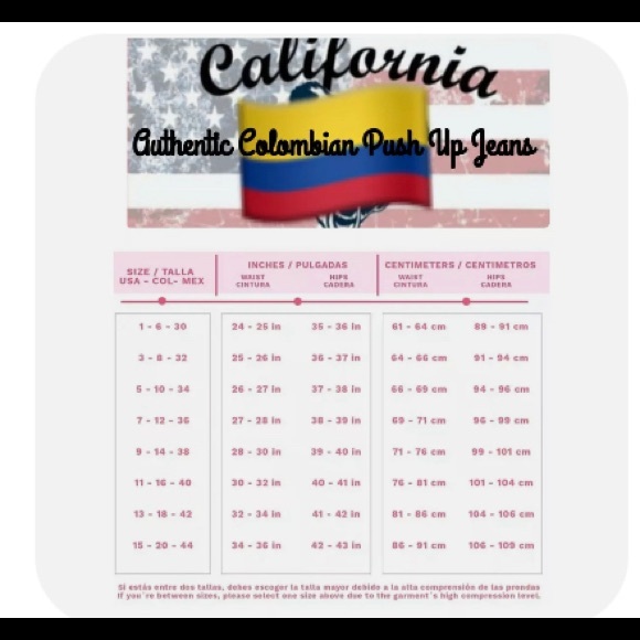 JEANS COLOMBIANOS Authentic Colombian Push Up Jeans, Levanta Cola Size 11 - Picture 5 of 6